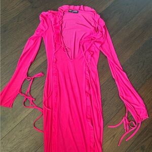 Finesse Bold Pink Mesh Top